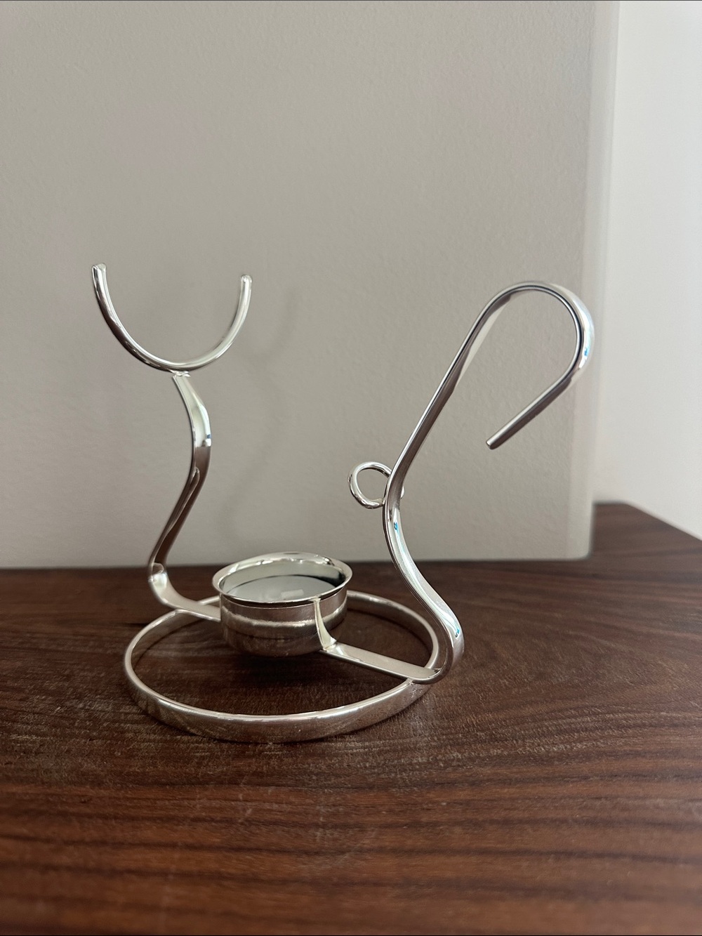 Vintage Silver Plated Brandy Snifter Warming Stand